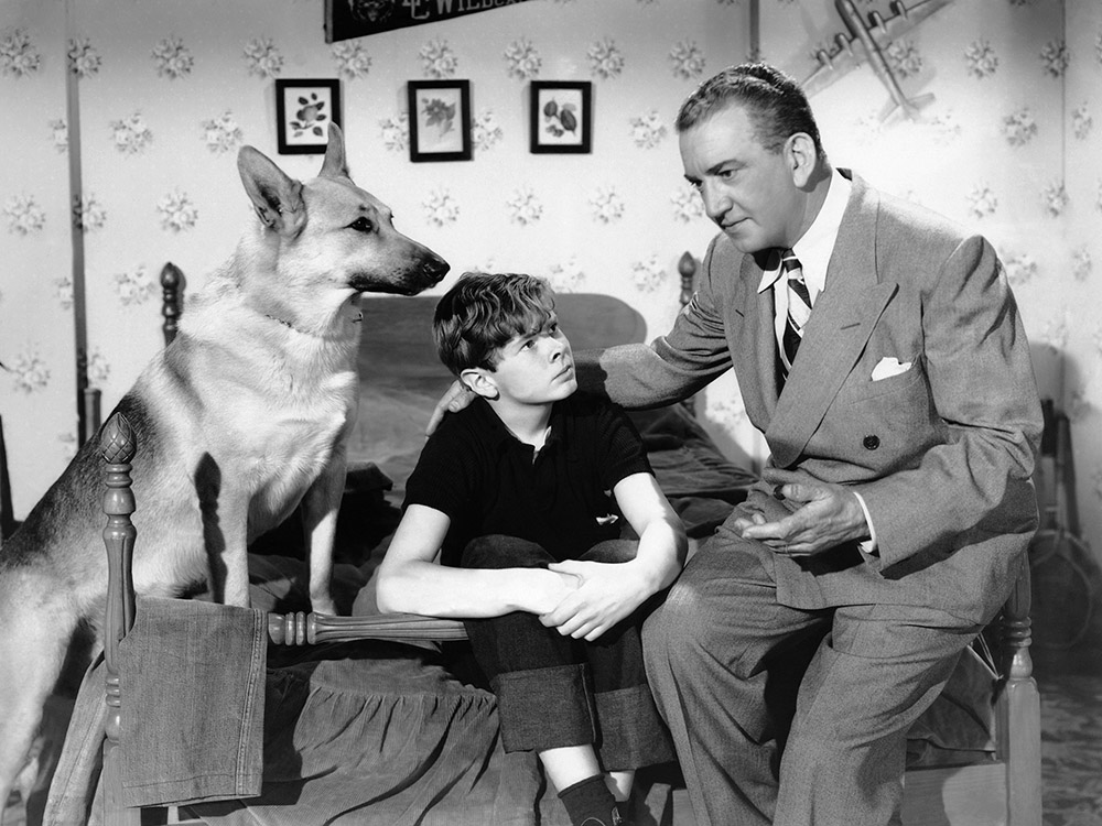 RUSTY OUVRE LA VOIE, de gauche, Flamme le chien, Ted Donaldson, John Litel, 1948