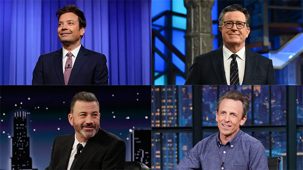 Jimmy Fallon, Stephen Colbert, Jimmy Kimmel et Seth Meyers