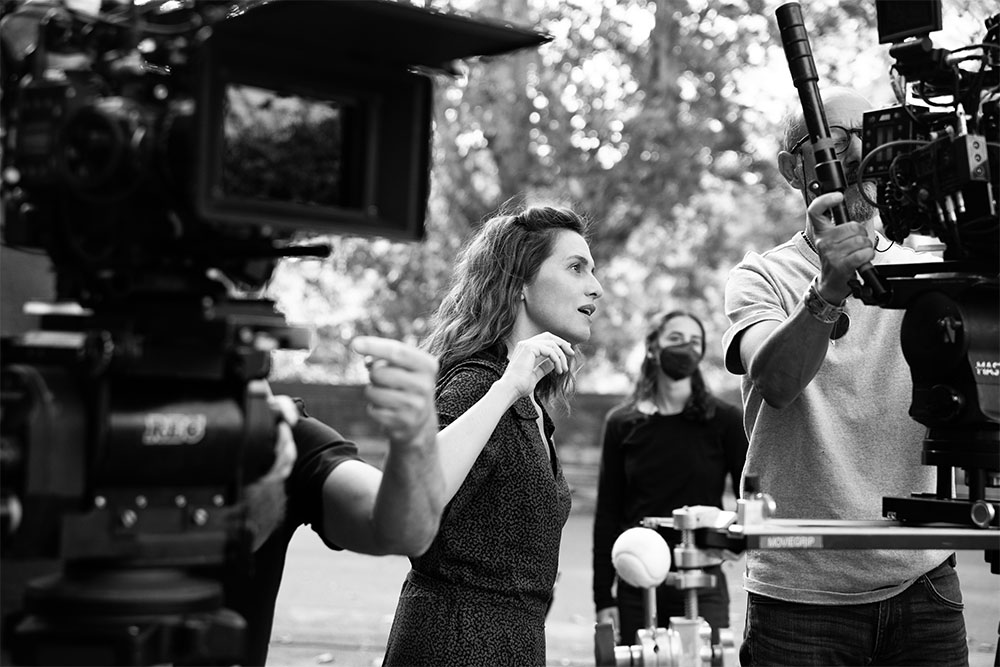 Paola Cortellesi sur le tournage de Il y a encore demain