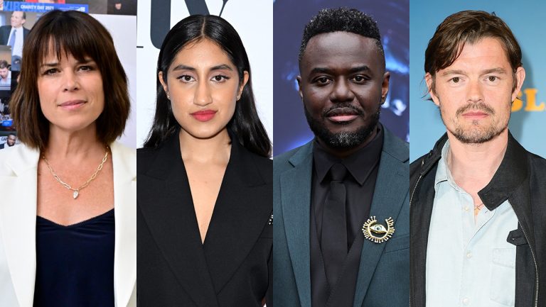 Neve Campbell monte à bord de « Black Doves » alors que le tournage de la saison 2 commence