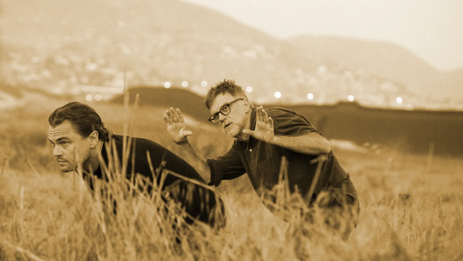 Leonardo DiCaprio et Paul Thomas Anderson sur le tournage de 