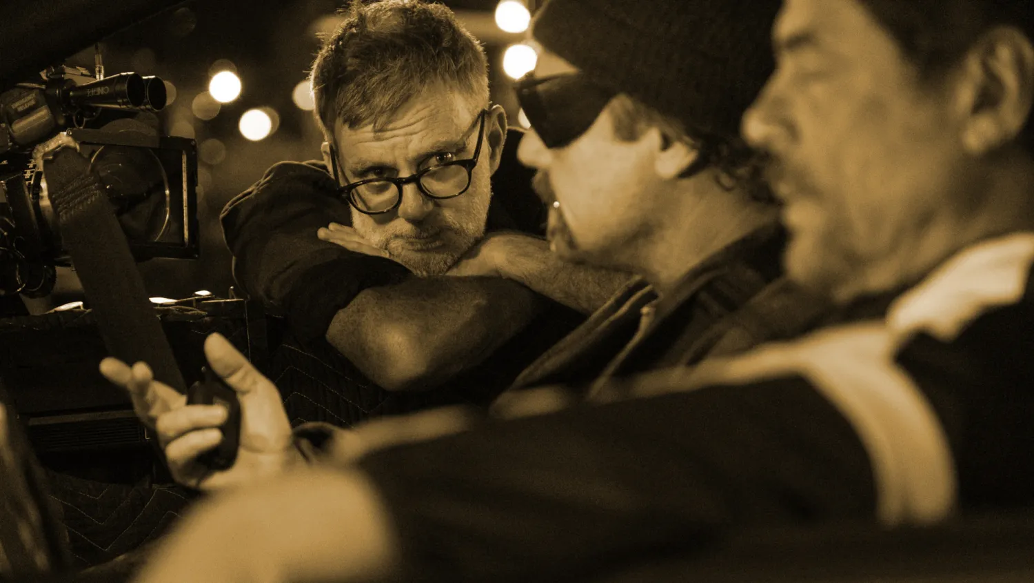 Paul Thomas Anderson, Leonardo DiCaprio et Benicio Del Toro sur le tournage de 