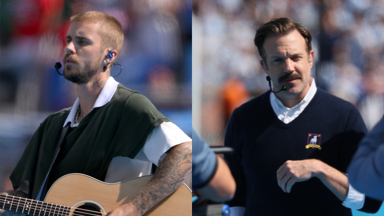 Jason Sudeikis amène Ted Lasso au spectacle de la mi-temps de la Coupe du monde pour exalter Justin Bieber